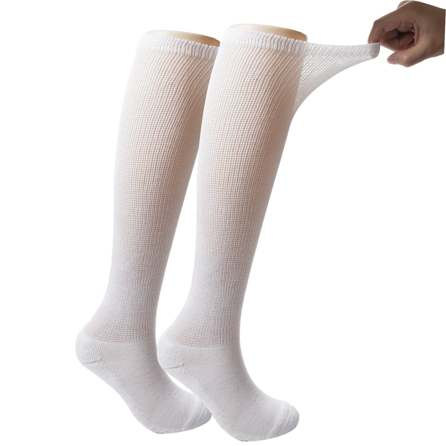 Extra Wide Non Binding Bamboo Over The Knee Socks With Cushioned Sole (2 Pairs) - Image 10