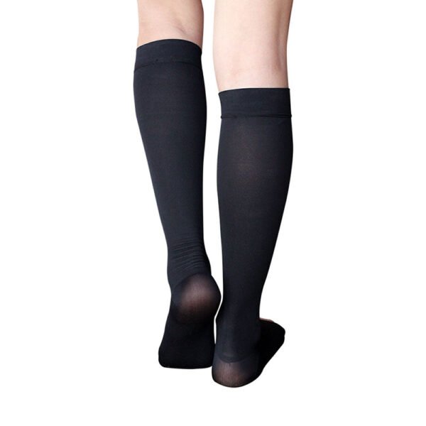 23-32mmHg Microfiber Opaque Compression Stockings Open-Toe Firm Support - Image 4