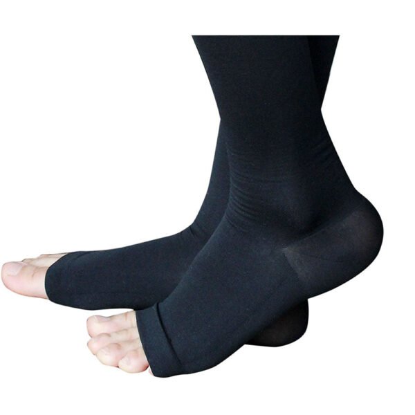 23-32mmHg Microfiber Opaque Compression Stockings Open-Toe Firm Support - Image 5