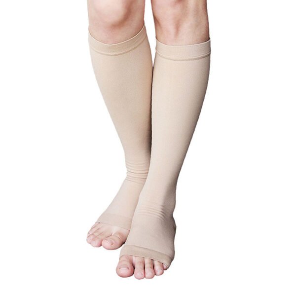 23-32mmHg Microfiber Opaque Compression Stockings Open-Toe Firm Support - Image 7