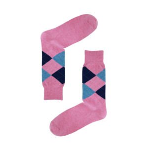 Cotton Colourful Argyle Crew Dress Socks