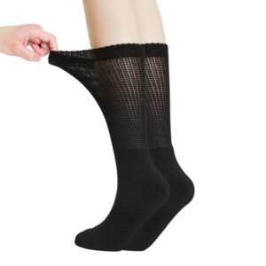 Polyester Non-Binding Half Cusioned Crew Socks Loose Fit