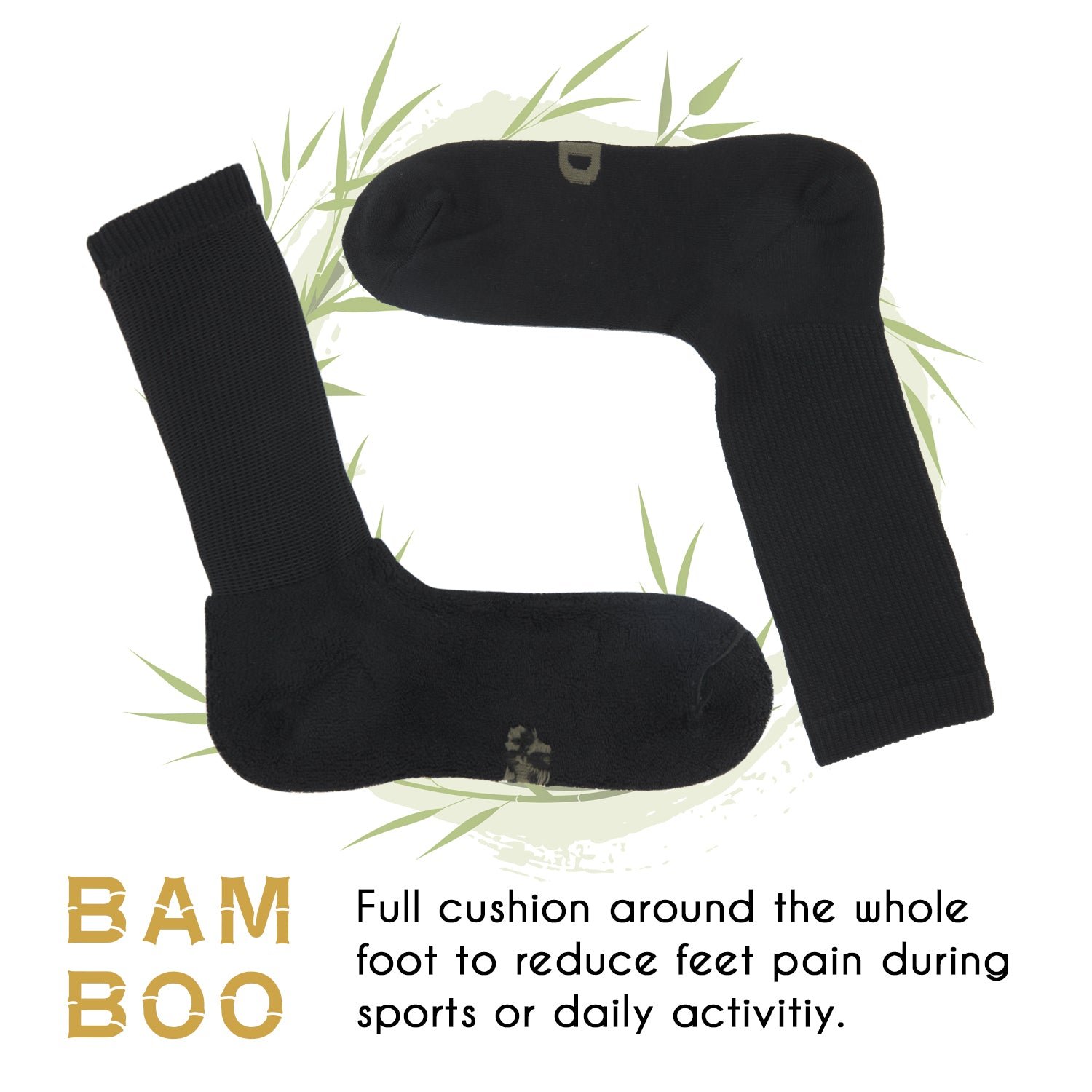 Soft Wicking Bamboo Full Cushion Crew Socks (2 Pairs) - Image 8