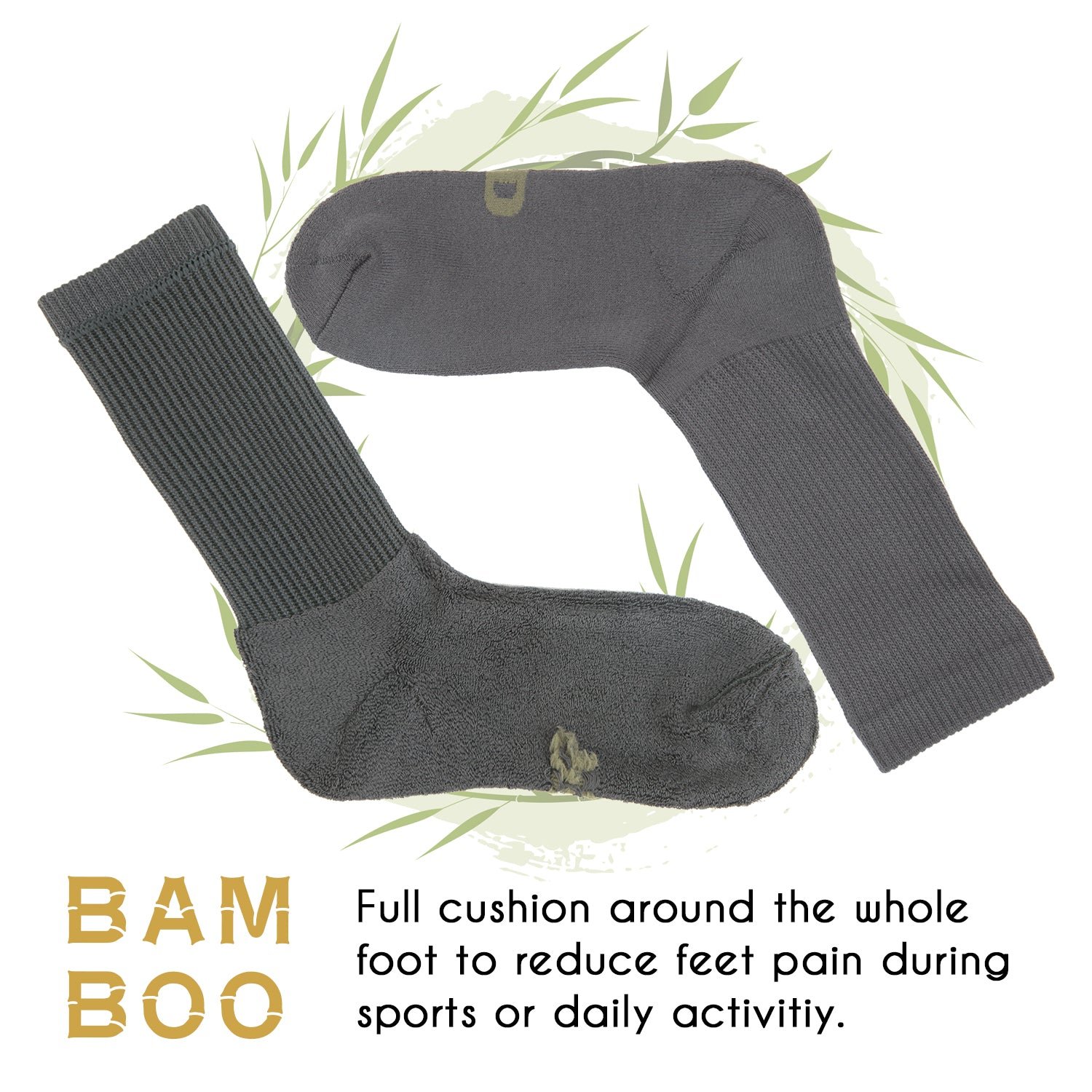Soft Wicking Bamboo Full Cushion Crew Socks (2 Pairs) - Image 14