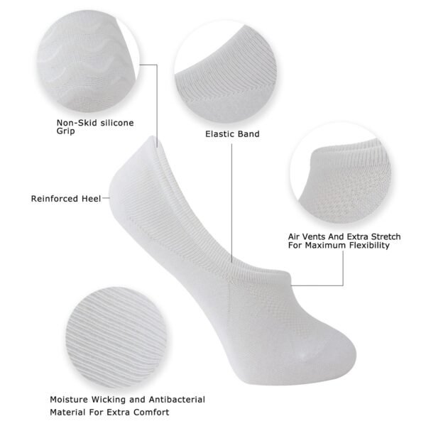 Wicking No Show Bamboo Socks Non Slip - Image 5