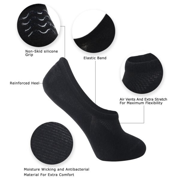 Wicking No Show Bamboo Socks Non Slip - Image 8