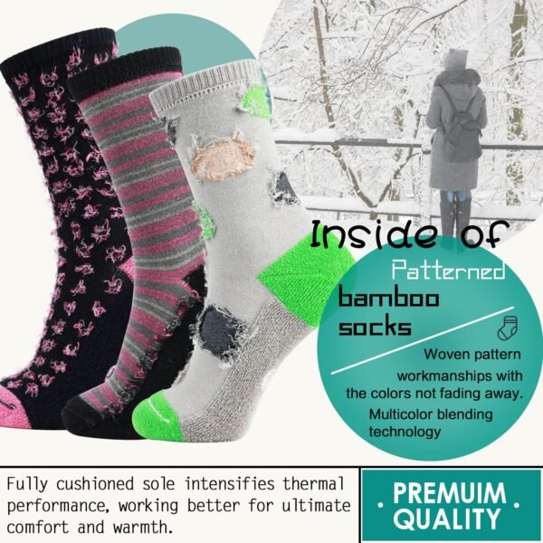6 Pairs Bamboo Cute Argyle Colourful Dress Socks - Image 5