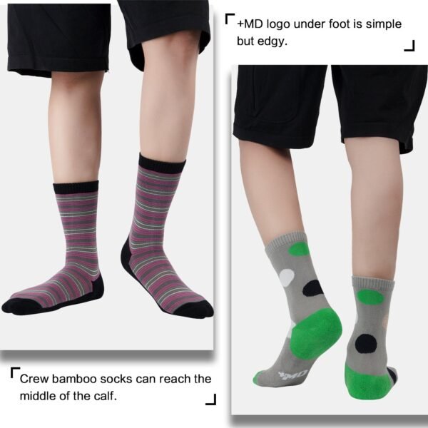 6 Pairs Bamboo Cute Argyle Colourful Dress Socks - Image 6