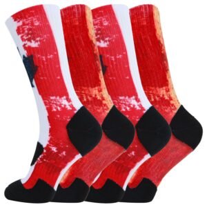 Flag Socks Cushion Basketball Athletic Outdoor Socks