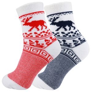 Elk Thick Wool Knitting Socks Christmas Two Pack