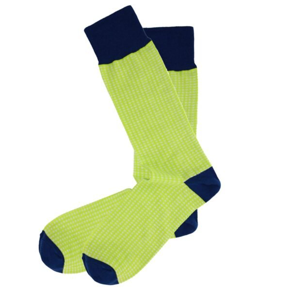 Cotton Dress Socks Block Stripe Crew Socks - Image 7