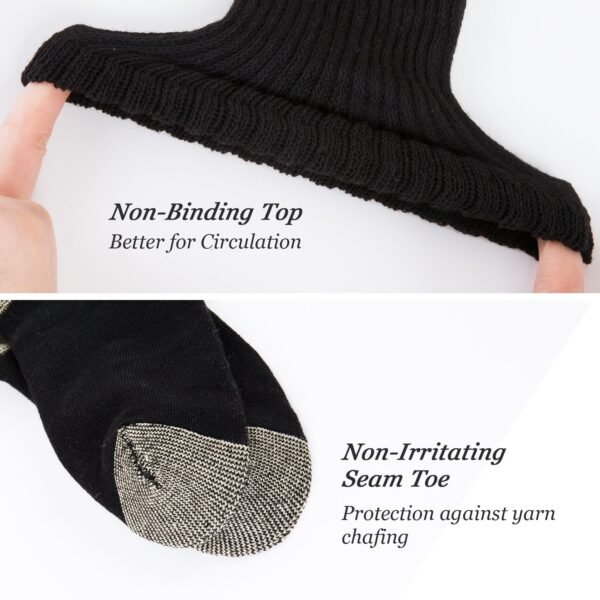 Protective Copper Fiber Extra Wide Crew Socks Antibacterial (2 Pairs) - Image 13