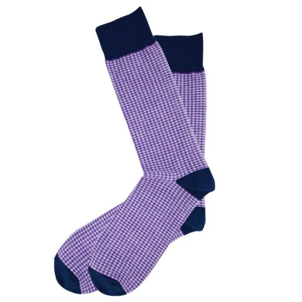 Cotton Dress Socks Block Stripe Crew Socks - Image 17