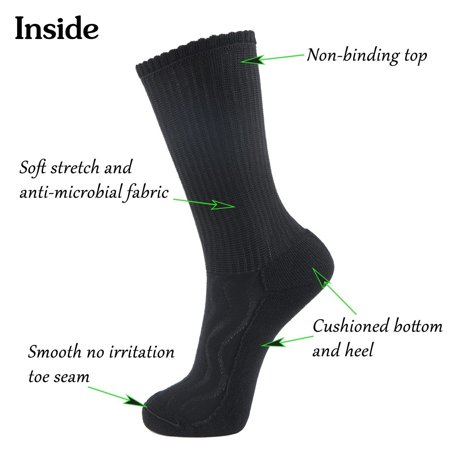 Cotton Non-Binding Crew Dress Socks with Cushion Sole (2 Pairs) - Image 9