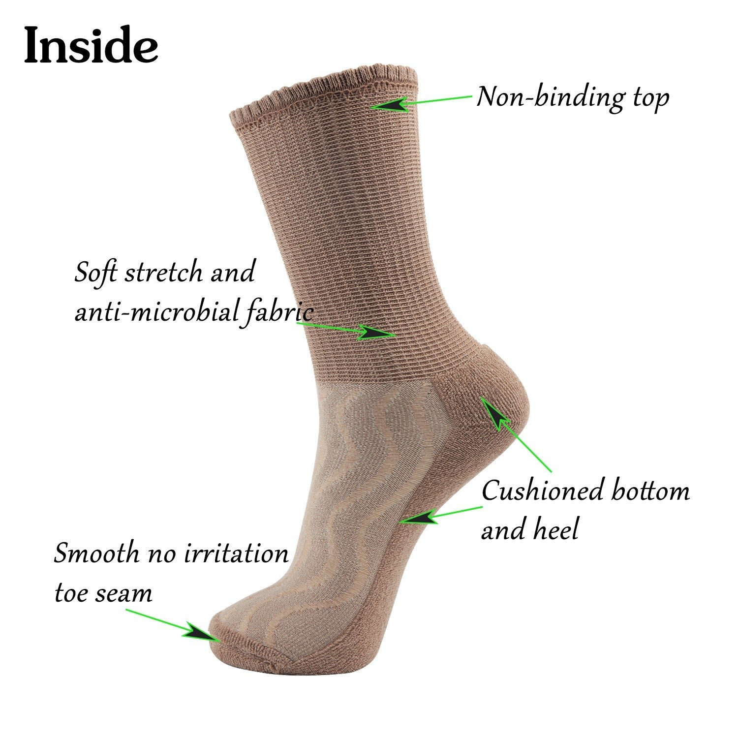 Cotton Non-Binding Crew Dress Socks with Cushion Sole (2 Pairs) - Image 21