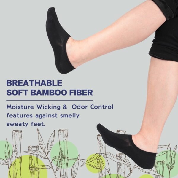 Wicking No Show Bamboo Socks Non Slip - Image 17