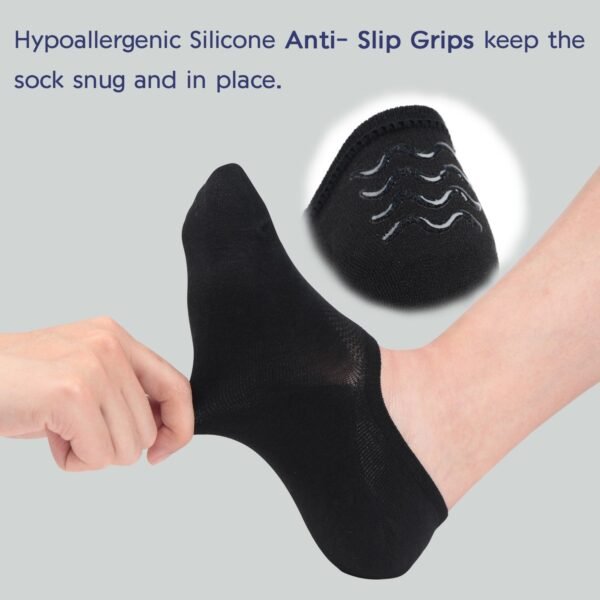 Wicking No Show Bamboo Socks Non Slip - Image 18