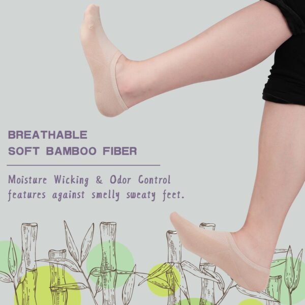 Wicking No Show Bamboo Socks Non Slip - Image 23