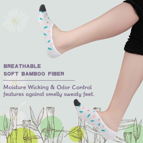 Bamboo No Show Liner Invisible Socks with Non Slip for Flats - Image 3