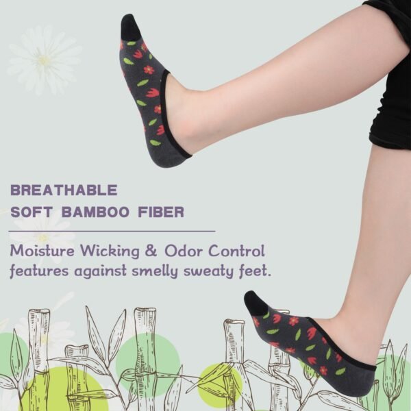 Bamboo No Show Liner Invisible Socks with Non Slip for Flats - Image 10