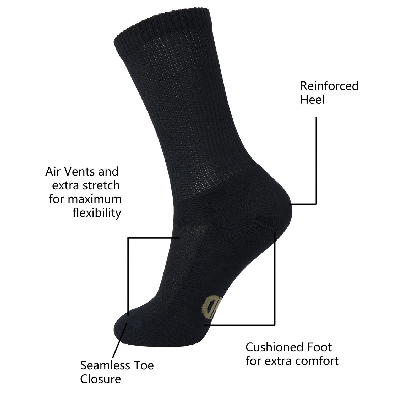 Soft Wicking Bamboo Socks Crew (2 Pairs) - Image 2