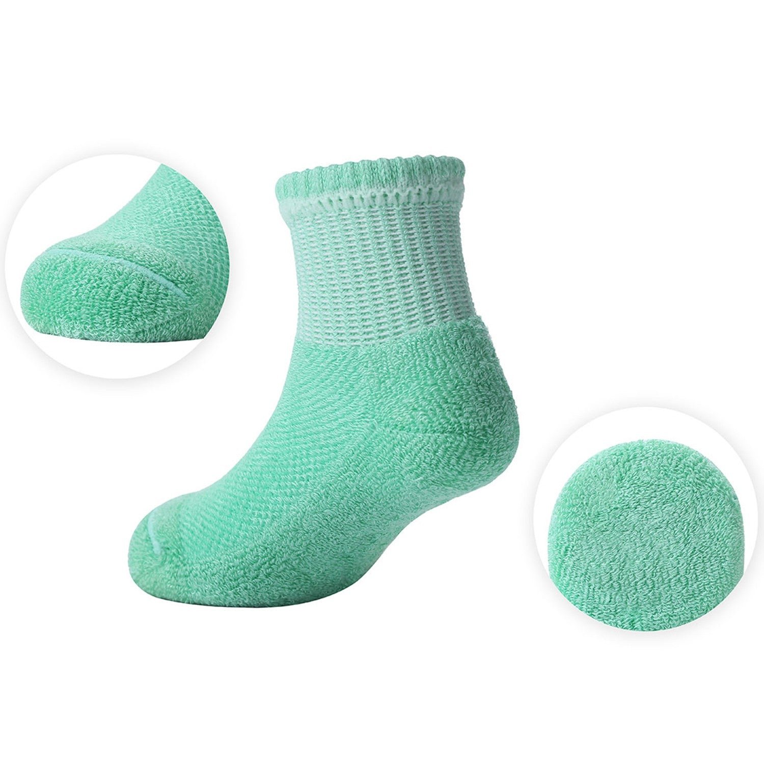 6 Pairs Baby Bamboo Cushioned Newborn Toddler Non-Skid Socks - Image 14