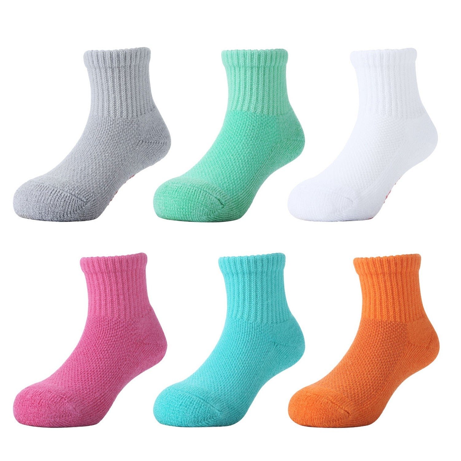 6 Pairs Baby Bamboo Cushioned Newborn Toddler Non-Skid Socks - Image 8