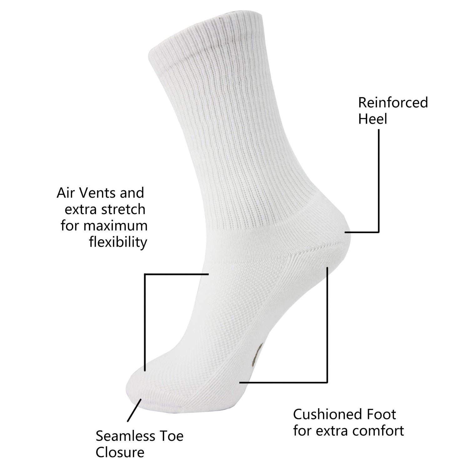 Soft Wicking Bamboo Socks Crew (2 Pairs) - Image 8