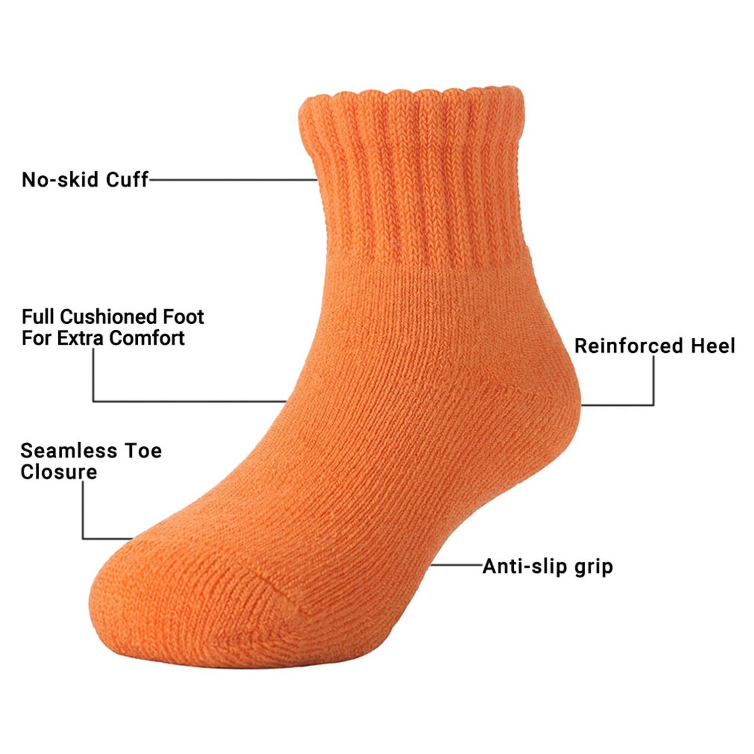 6 Pairs Baby Super Soft Bamboo Full Cushioned Newborn Toddler Socks - Image 7