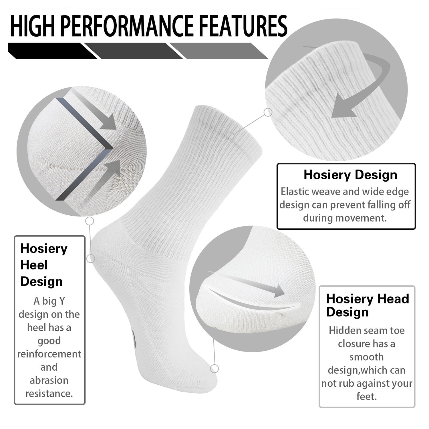 Soft Wicking Bamboo Socks Crew (2 Pairs) - Image 10