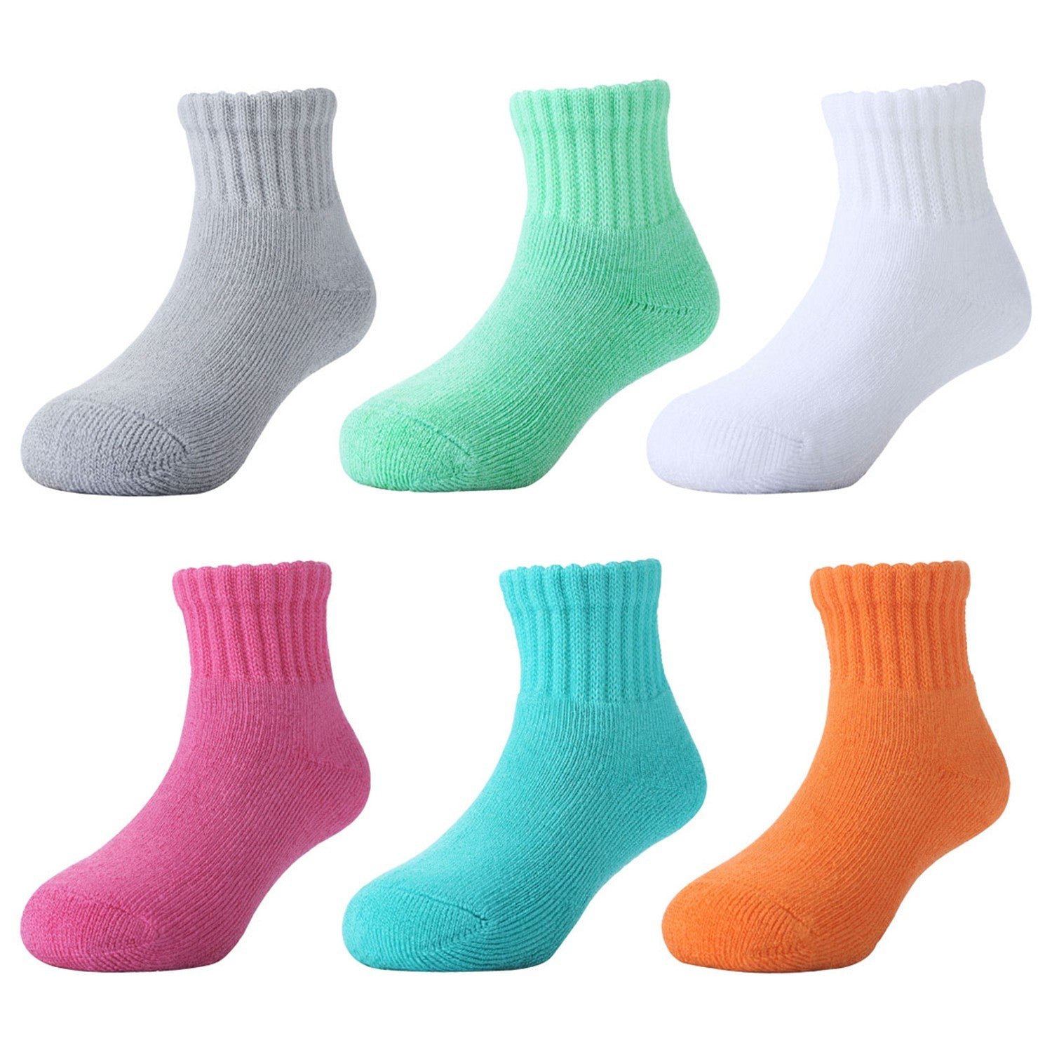 6 Pairs Baby Super Soft Bamboo Full Cushioned Newborn Toddler Socks - Image 3