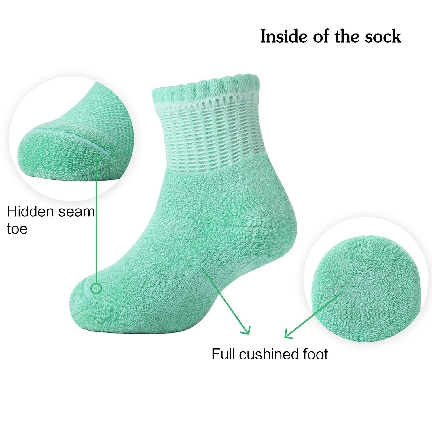 6 Pairs Baby Super Soft Bamboo Full Cushioned Newborn Toddler Socks - Image 8