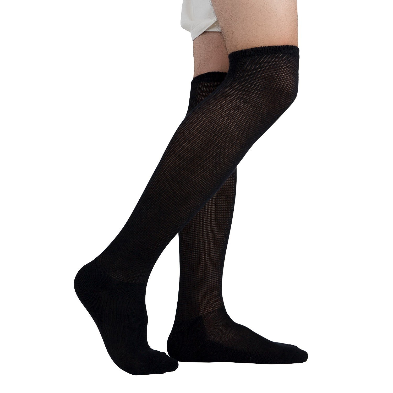 Extra Wide Non Binding Bamboo Over The Knee Socks With Cushioned Sole (2 Pairs) - Image 7