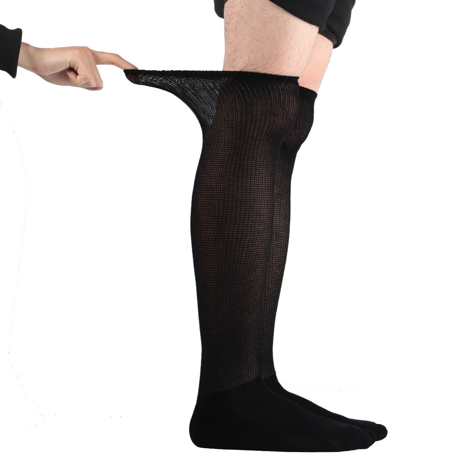Extra Wide Non Binding Bamboo Over The Knee Socks With Cushioned Sole (2 Pairs) - Image 2