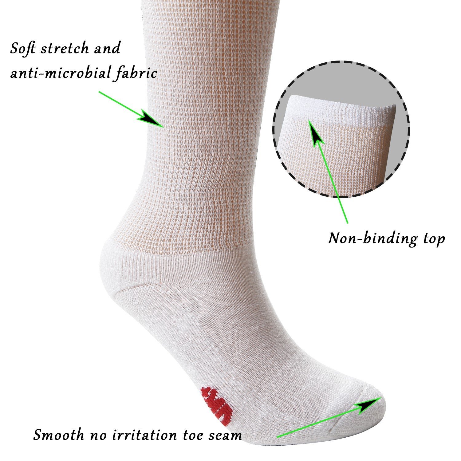 Extra Wide Non Binding Bamboo Over The Knee Socks With Cushioned Sole (2 Pairs) - Image 14