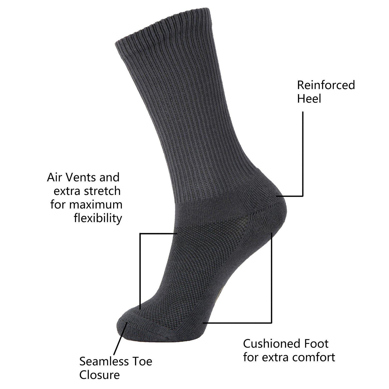 Soft Wicking Bamboo Socks Crew (2 Pairs) - Image 15