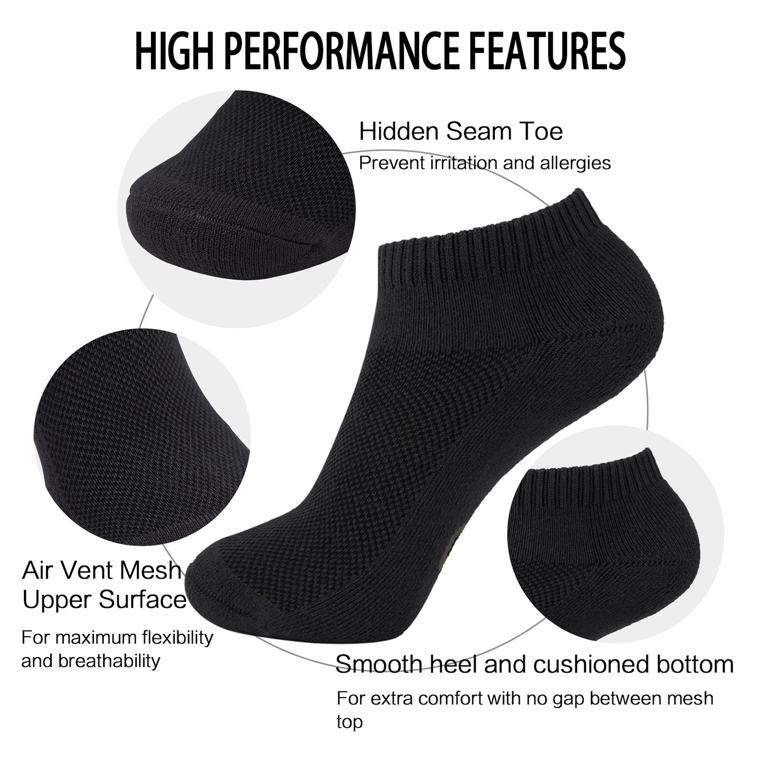 Moisture Wicking Bamboo Socks Low-cut (2 Pairs) - Image 3