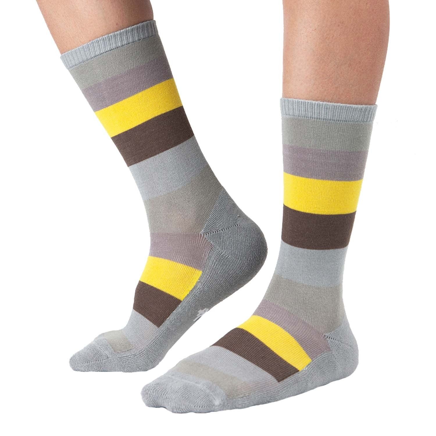 Design Bamboo Stripe Crew Dress Socks Cushioned Fashion - Image 2