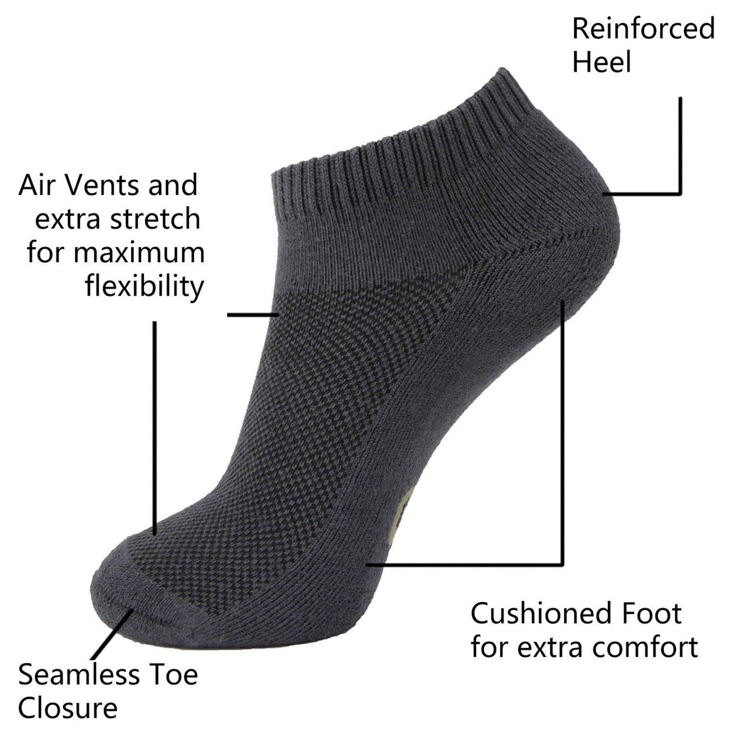 Moisture Wicking Bamboo Socks Low-cut (2 Pairs) - Image 6