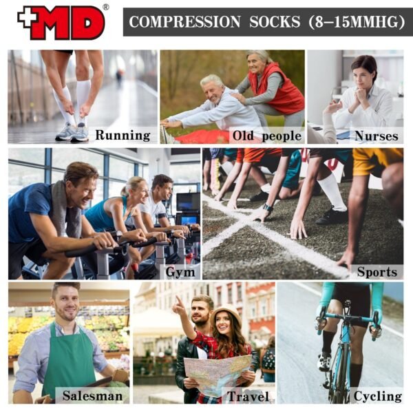 8-15mmHg Compression Nurses Athletic Socks Anti-DVT - Image 23