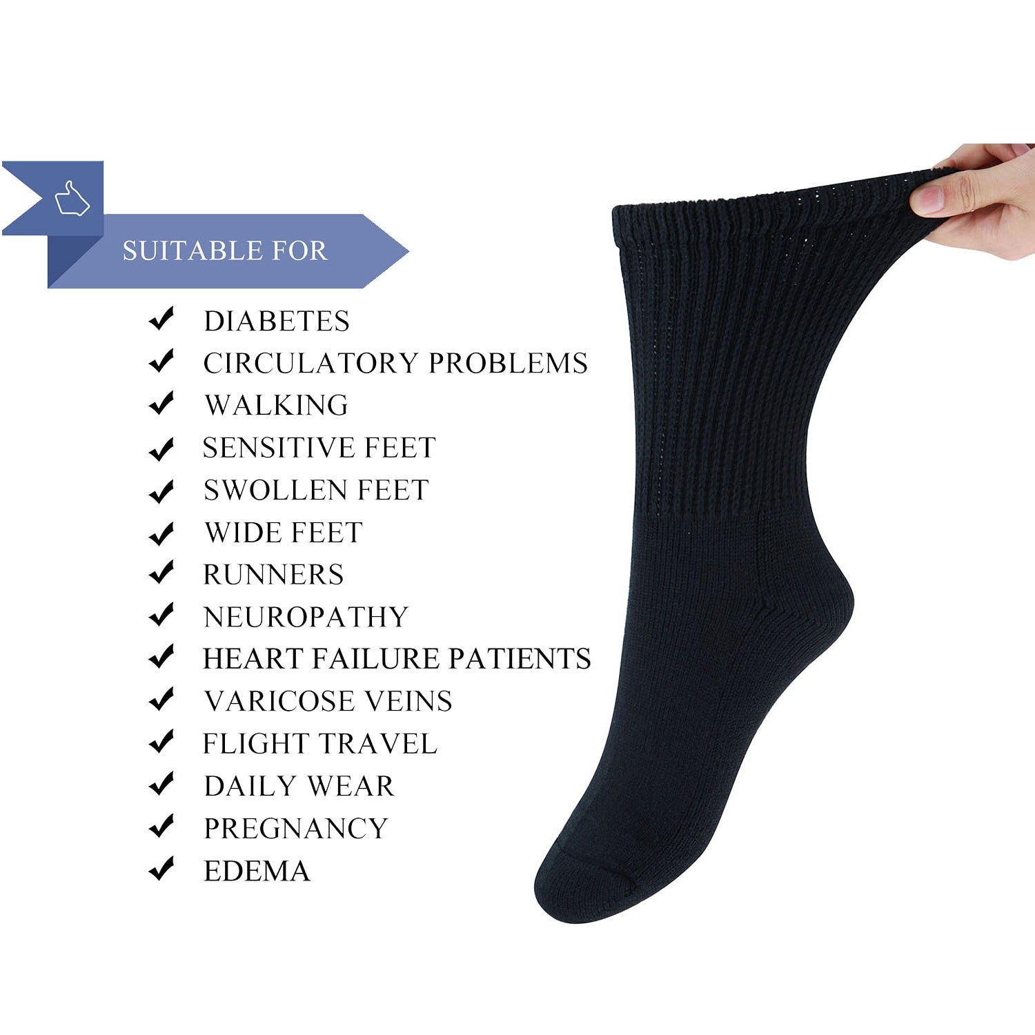 Cotton Non-Binding Warm Cushion Crew Socks Dress Socks - Image 14