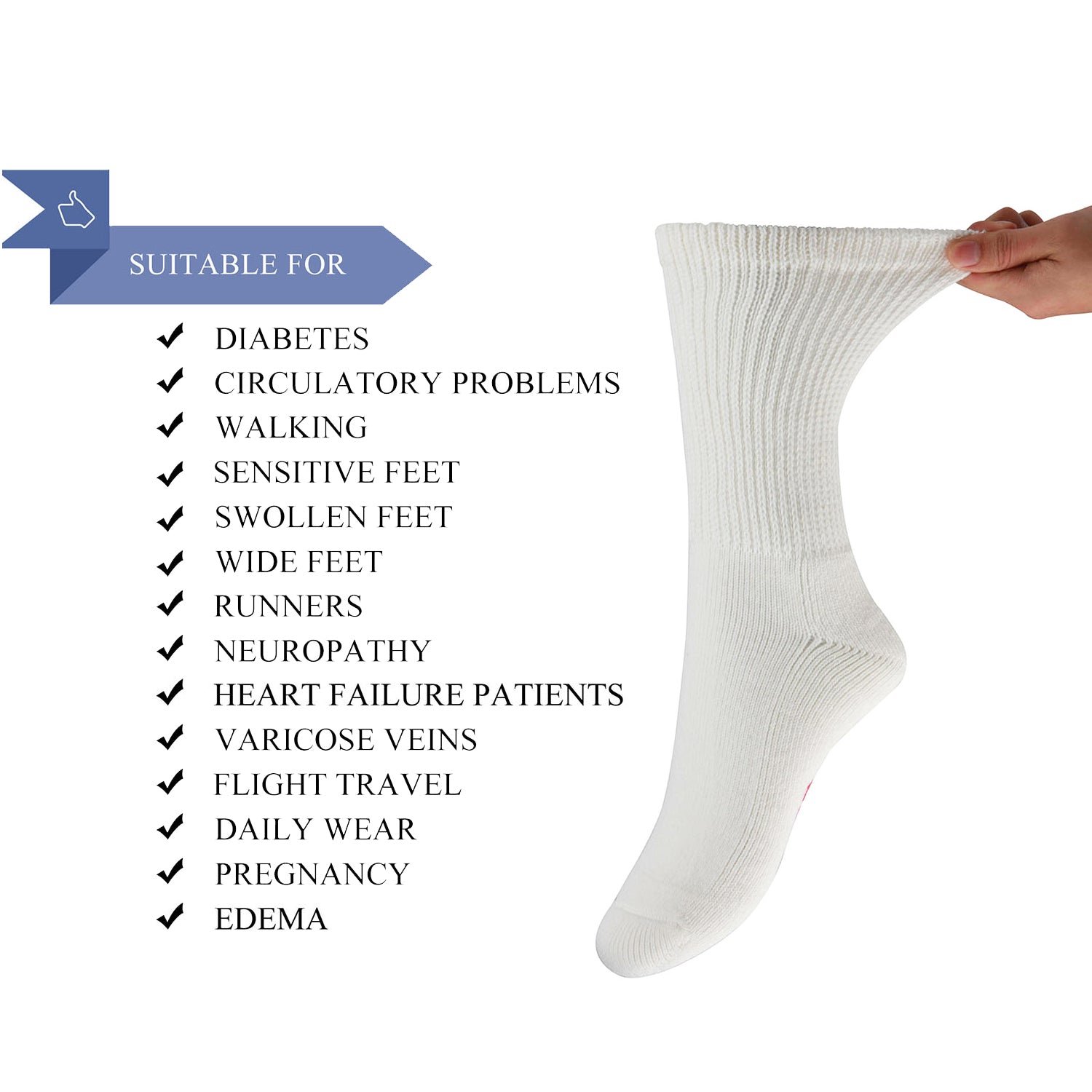 Cotton Non-Binding Warm Cushion Crew Socks Dress Socks - Image 6