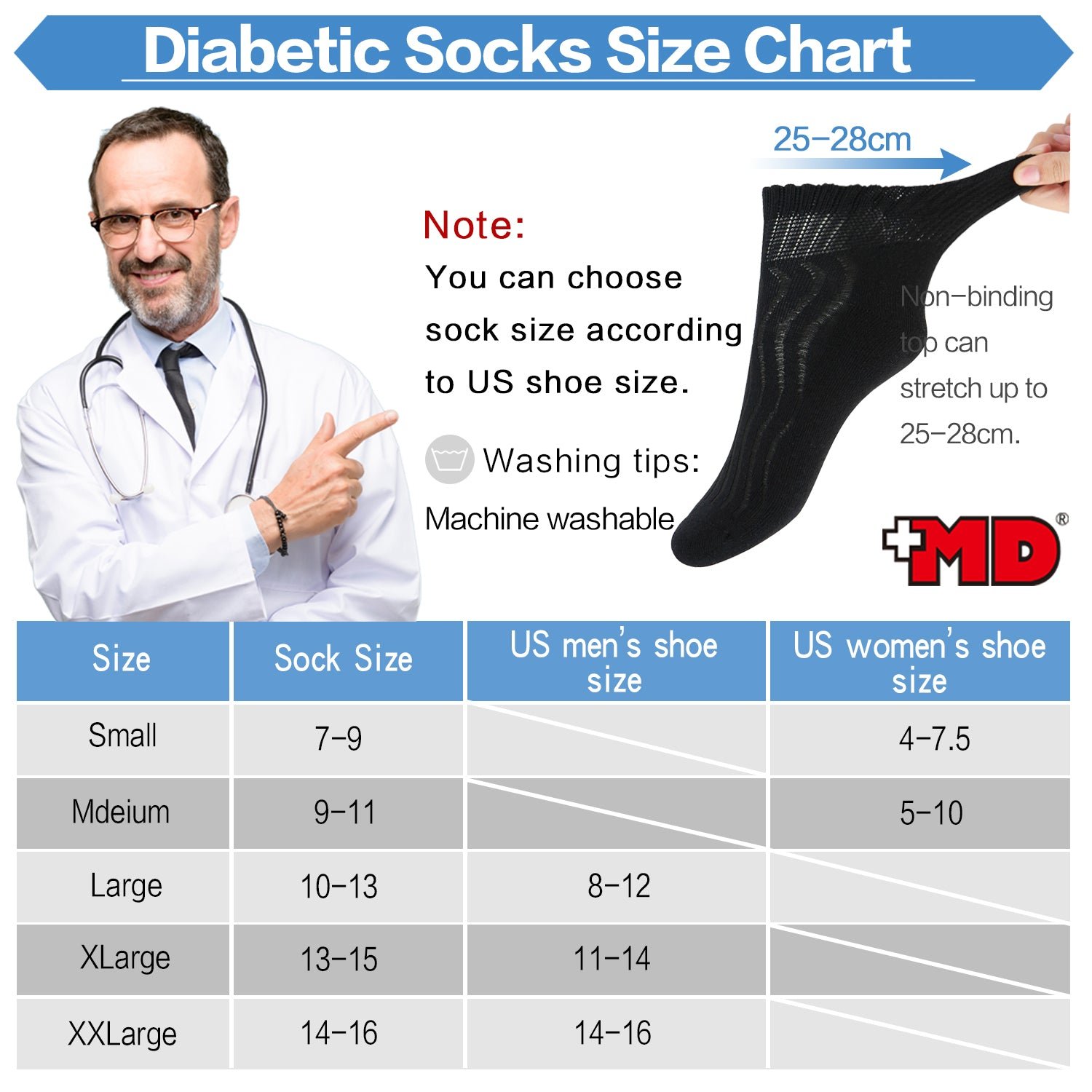 Cotton Non-Binding Ankle Diabetic Socks Cushion Loose - Image 5